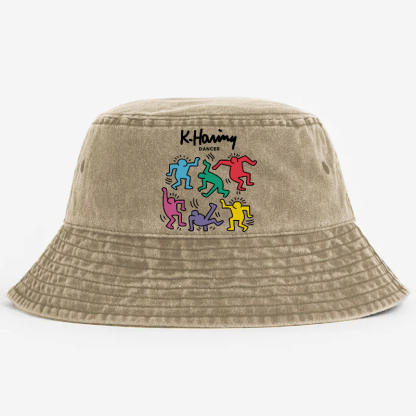 Keith Haring Dancer Vintage 100% Cotton Bucket Hat