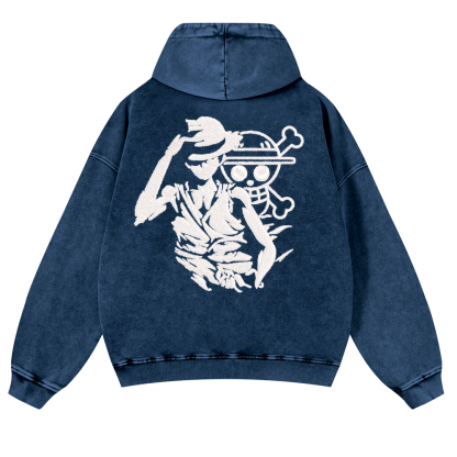 OP Vintage Washed Cotton Back Art Hoodie