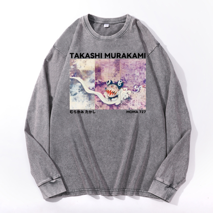 Japan Sunflower Panda TM Vintage Cotton Wash Long-sleeve T-shirt