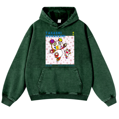 Panda TM Vintage Washed Thick Cotton Hoodie