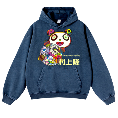 TM Sunflower Panda Vintage Washed Thick Cotton Hoodie