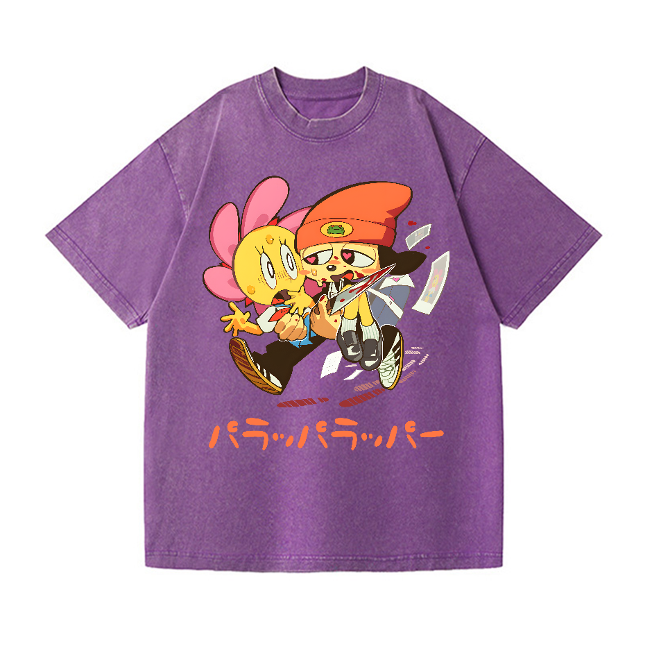 PaRappa the Rapper Vintage Wash Japanese Design T-Shirt
