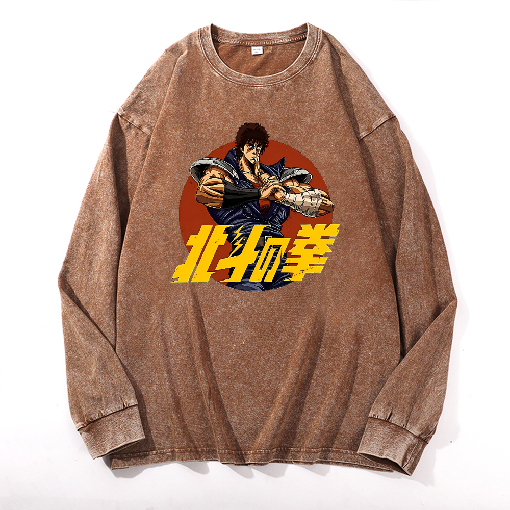 Fist of the North Star Vintage Cotton Wash Crewneck Sweatshirt