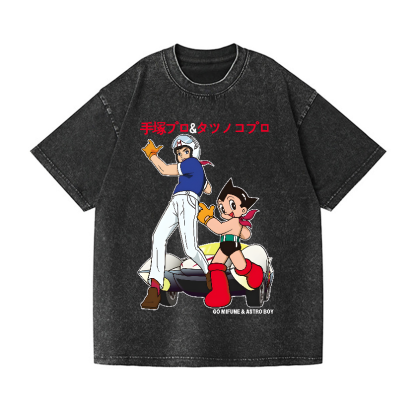 Speed Racer Astro Boy Vintage Wash Japanese Design T-Shirt