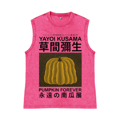 Yayoi Kusama Pumpkins Pure Cotton Wash-Dyed Sleeveless Tank Top