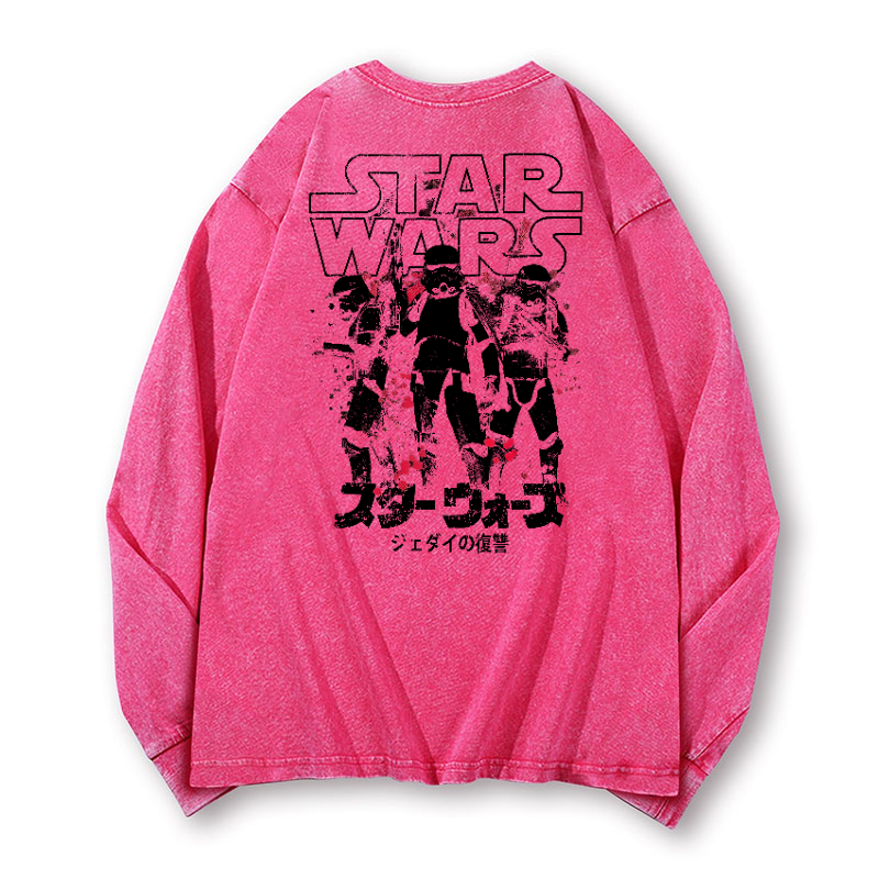 Star Wars Storm Trooper Vintage Washed Cotton Back Art Long-sleeve T-shirt