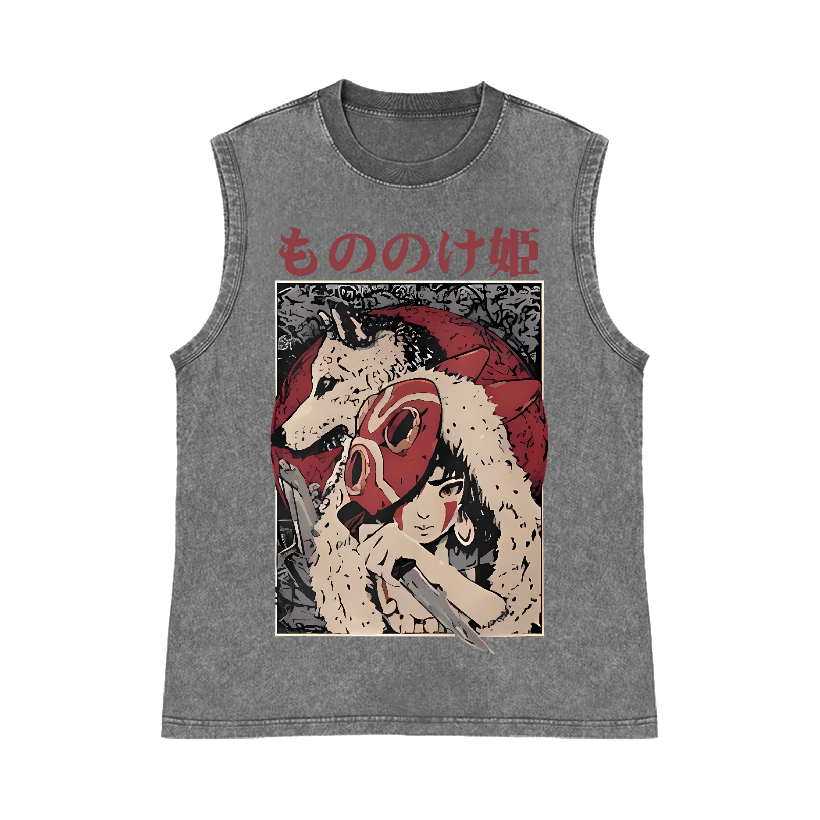 Ghibli Pure Cotton Wash-Dyed Sleeveless Tank Top