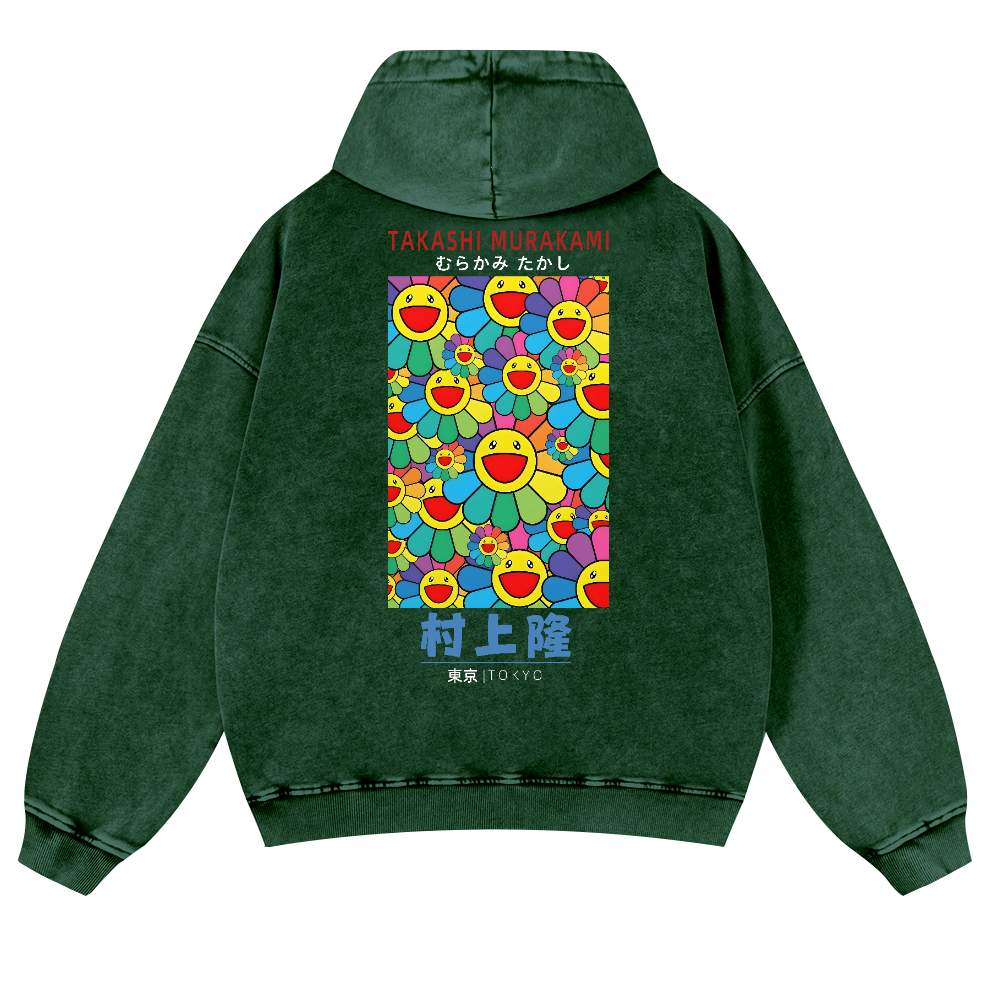 TM Sunflower Vintage Washed Cotton Back Art Hoodie