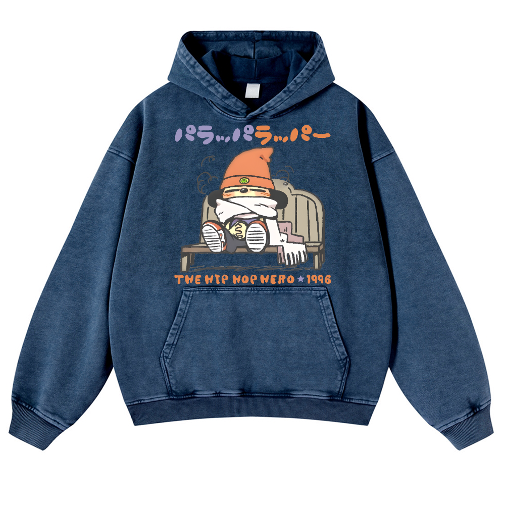 PaRappa the Rapper Vintage Washed Thick Cotton Hoodie