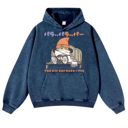 PaRappa the Rapper Vintage Washed Thick Cotton Hoodie