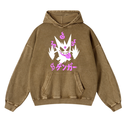 Gengar Vintage Washed Thick Cotton Hoodie