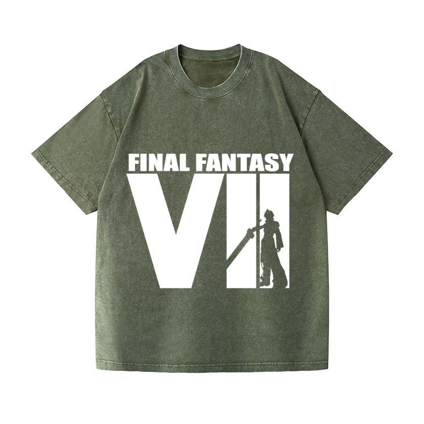 Final Fantasy VII Vintage Wash Japanese Design T-Shirt
