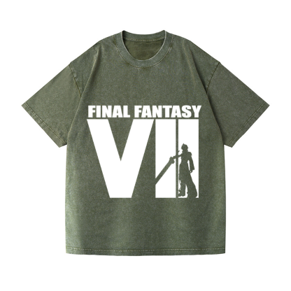 Final Fantasy VII Vintage Wash Japanese Design T-Shirt