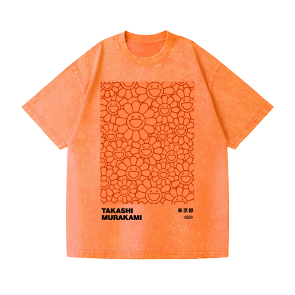 Flower TM Vintage Wash Japanese Design T-Shirt