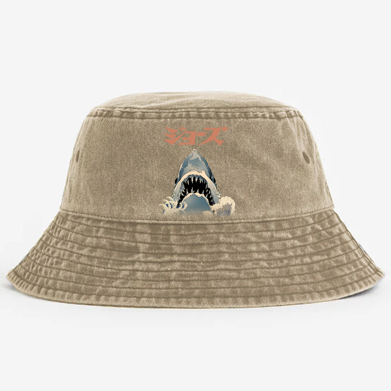 Jaws Ukiyoe Vintage 100% Cotton Bucket Hat