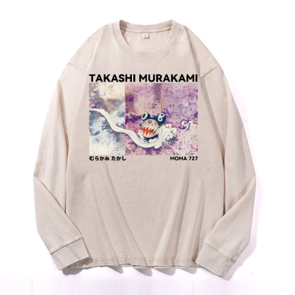 Japan Sunflower Panda TM Vintage Cotton Wash Long-sleeve T-shirt