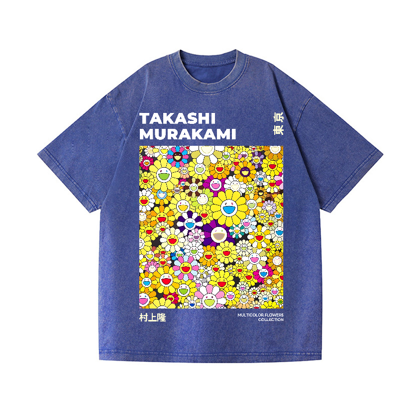 Takashi Murakami Flower Vintage Wash Japanese Design T-Shirt