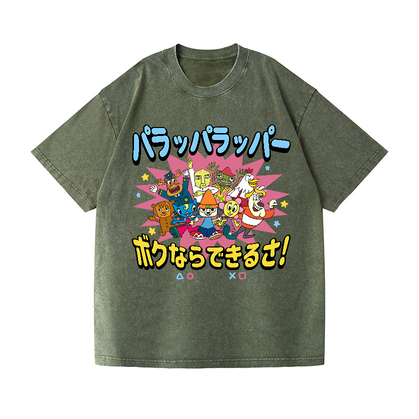 PaRappa the Rapper Vintage Wash Japanese Design T-Shirt