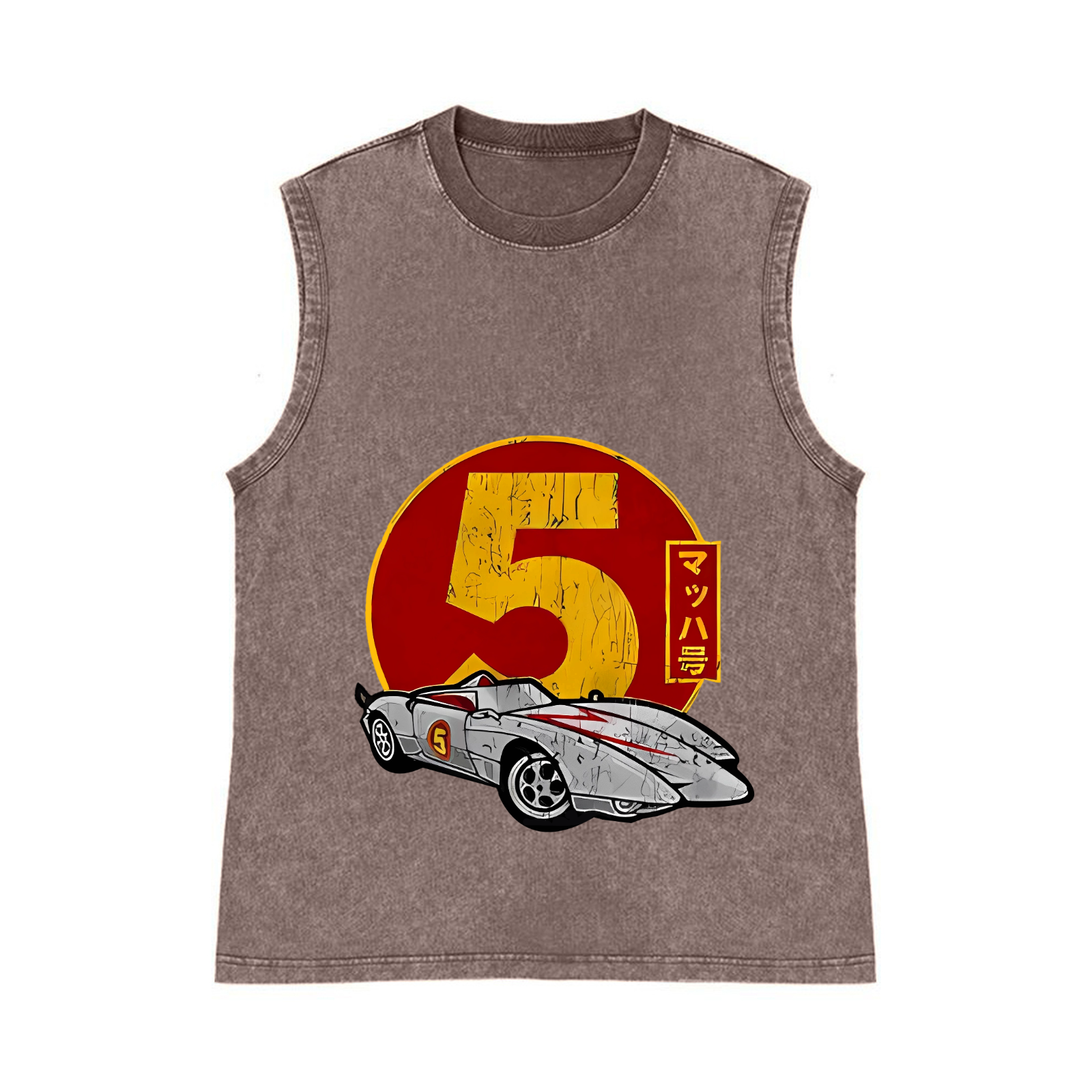 Speed Racer Pure Cotton Wash-Dyed Sleeveless Tank Top