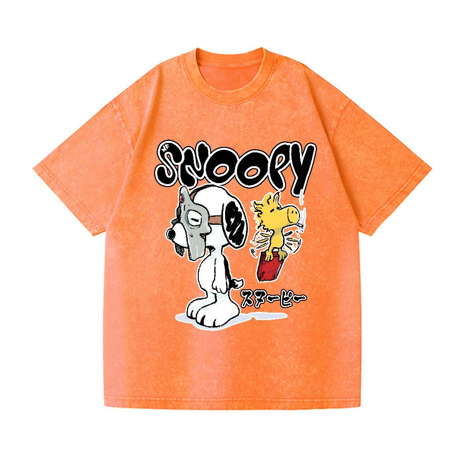 Snoopy MF Doom Vintage Wash Japanese Design T-Shirt