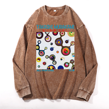 Jellyfish Eyes TM Vintage Cotton Wash Long-sleeve T-shirt
