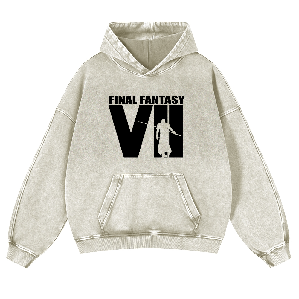 Final Fantasy Vintage Washed Thick Cotton Hoodie