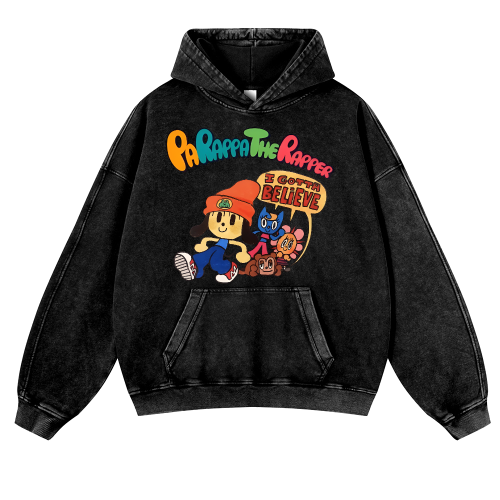 PaRappa the Rapper Vintage Washed Thick Cotton Hoodie