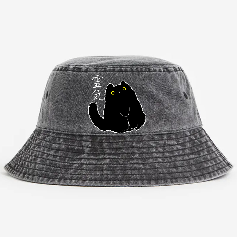 Lucky Cat Art Vintage 100% Cotton Bucket Hat