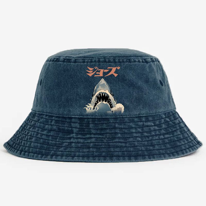 Jaws Ukiyoe Vintage 100% Cotton Bucket Hat