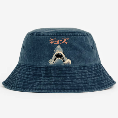 Jaws Ukiyoe Vintage 100% Cotton Bucket Hat