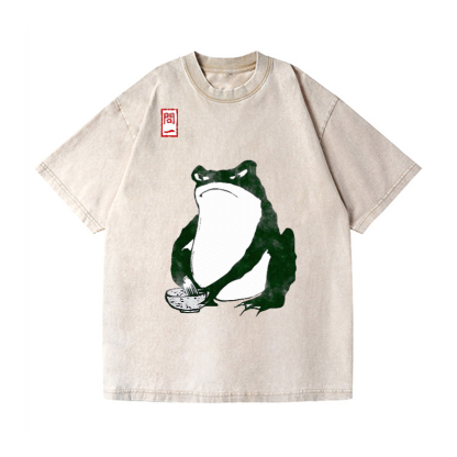 Matsumoto Hoji Frog Matcha Vintage Wash Japanese Design T-Shirt
