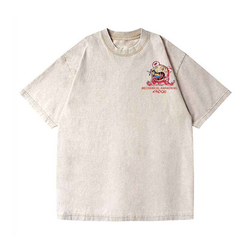 TM Sunflower Octopus Tokyo Japan Vintage Wash Japanese Design Back Art T-Shirt