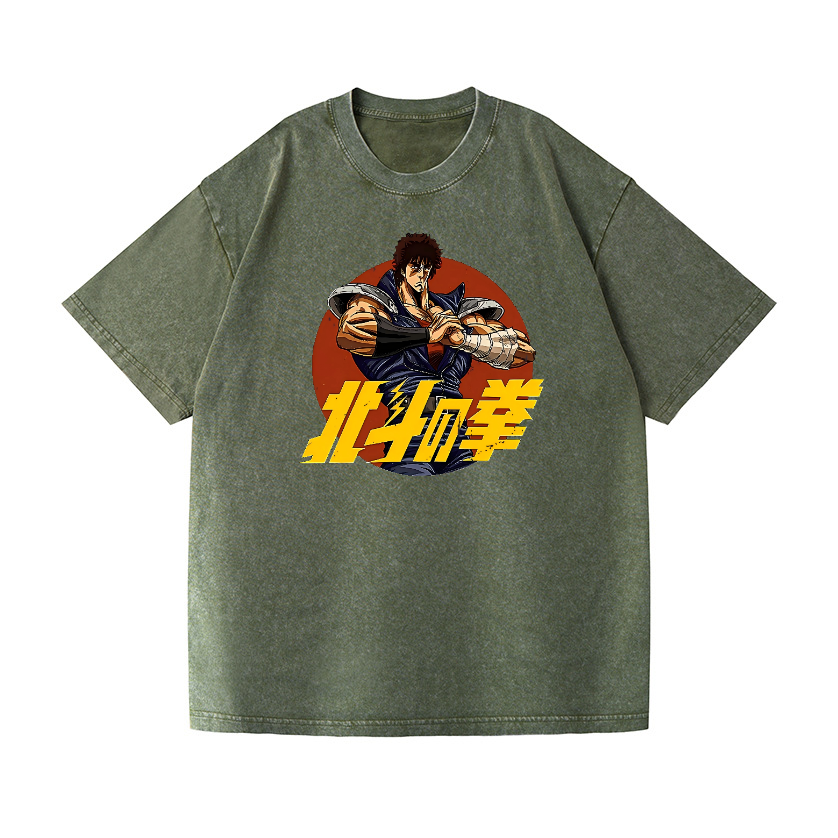 Fist of the North Star Comics Vintage Wash Japanese Design T-Shirt