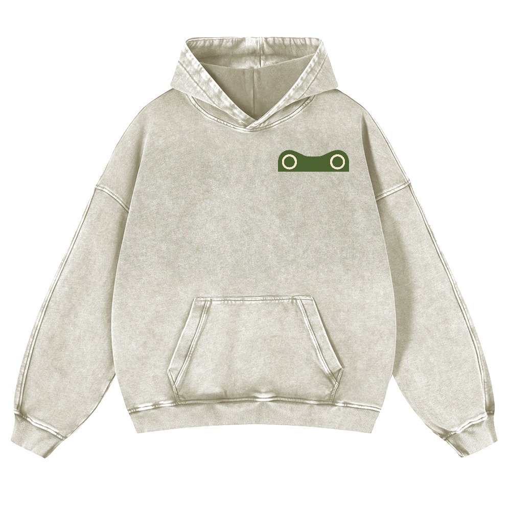 Matsumoto Hoji Frog Vintage Washed Cotton Back Art Hoodie