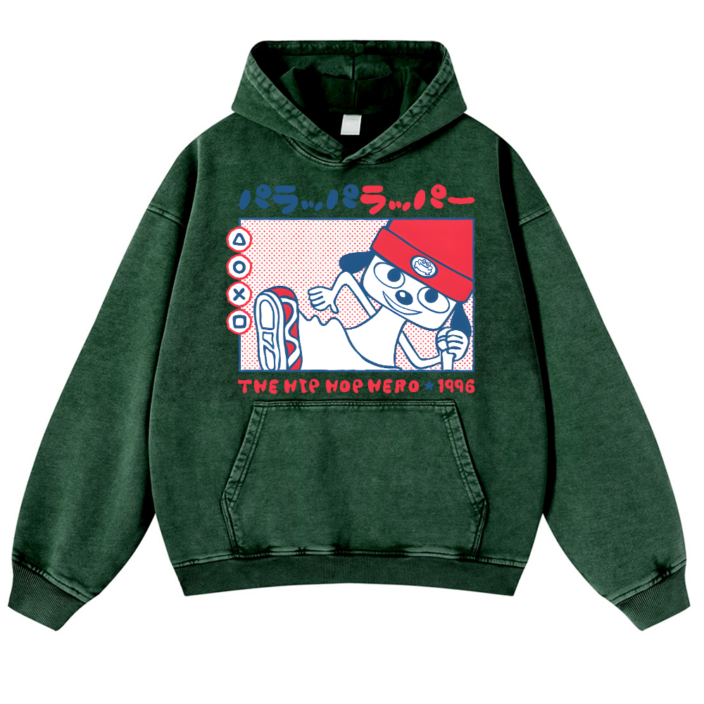 PaRappa the Rapper Vintage Washed Thick Cotton Hoodie