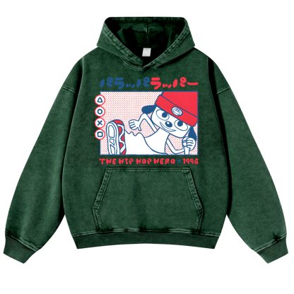 PaRappa the Rapper Vintage Washed Thick Cotton Hoodie