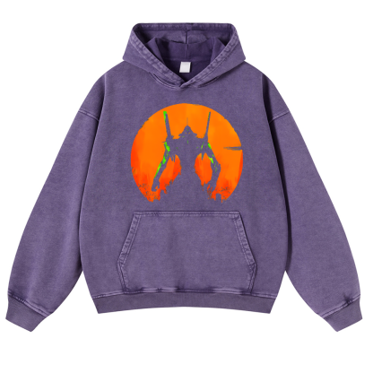 Evangelion Vintage Washed Thick Cotton Hoodie