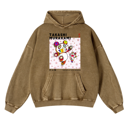 Panda TM Vintage Washed Thick Cotton Hoodie