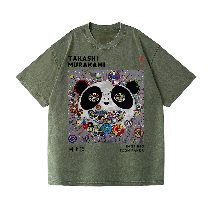TM Panda Vintage Wash Japanese Design T-Shirt