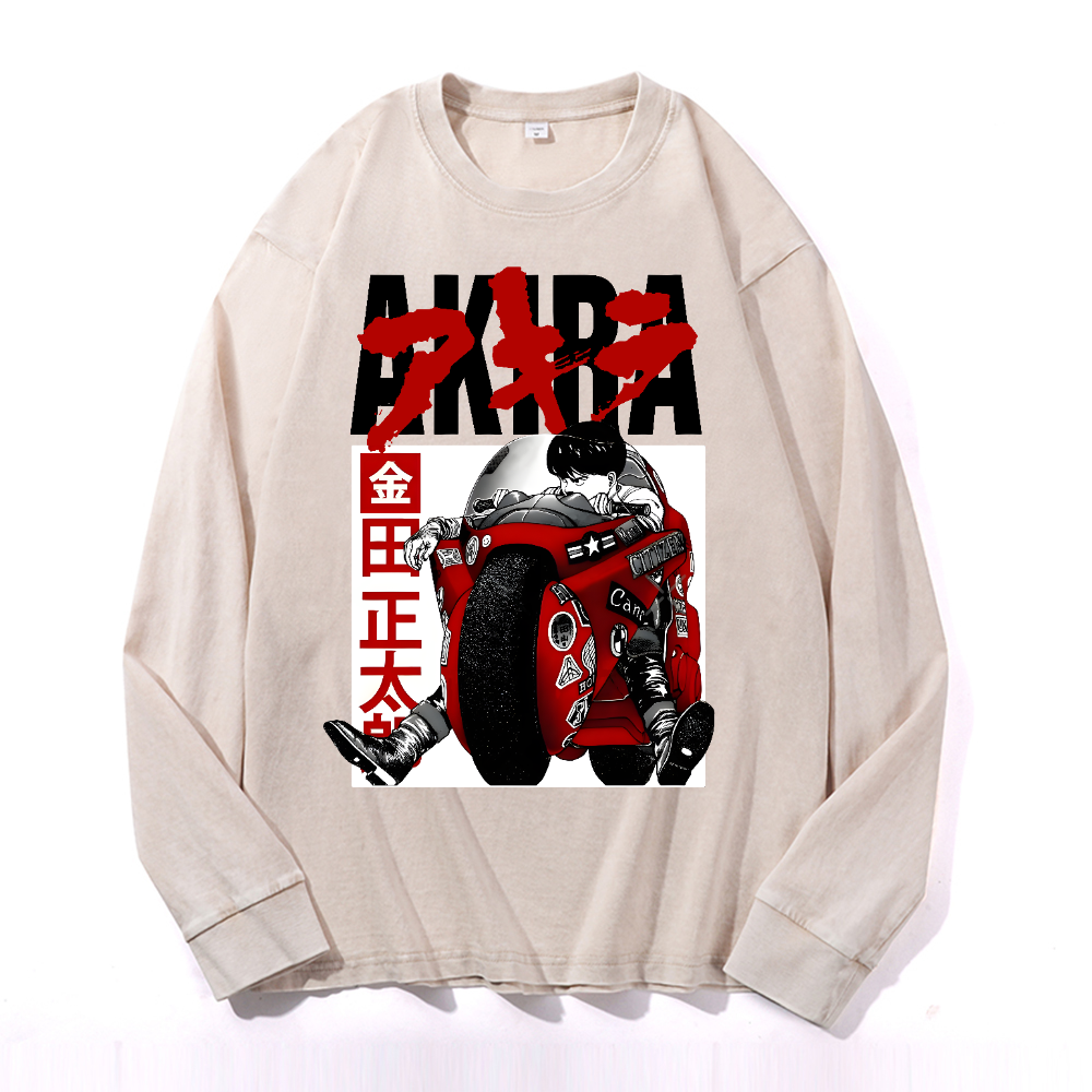 Akira Vintage Cotton Wash Crewneck Sweatshirt