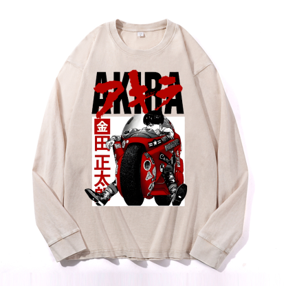 Akira Vintage Cotton Wash Crewneck Sweatshirt
