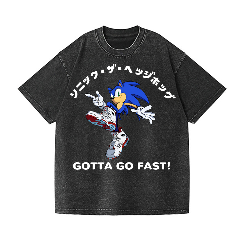 Sonic Vintage Wash Japanese Design T-Shirt