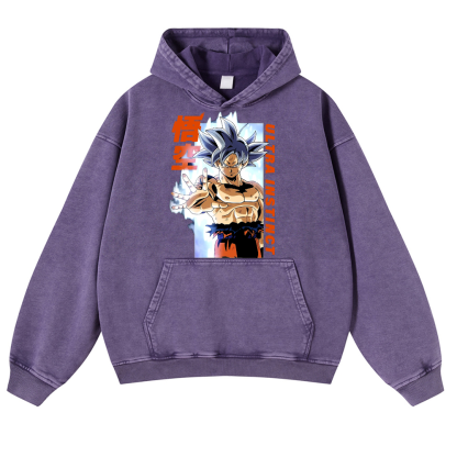 DB Son Goku Ultra Instinct Vintage Washed Thick Cotton Hoodie