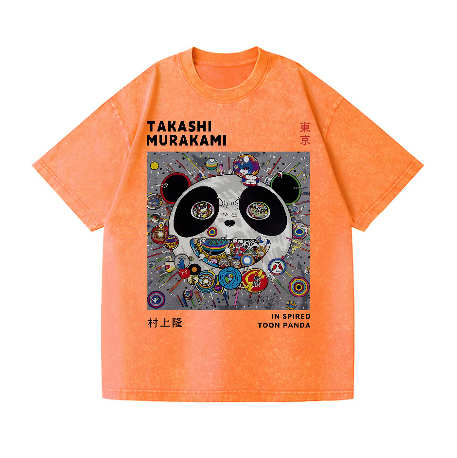 TM Panda Vintage Wash Japanese Design T-Shirt