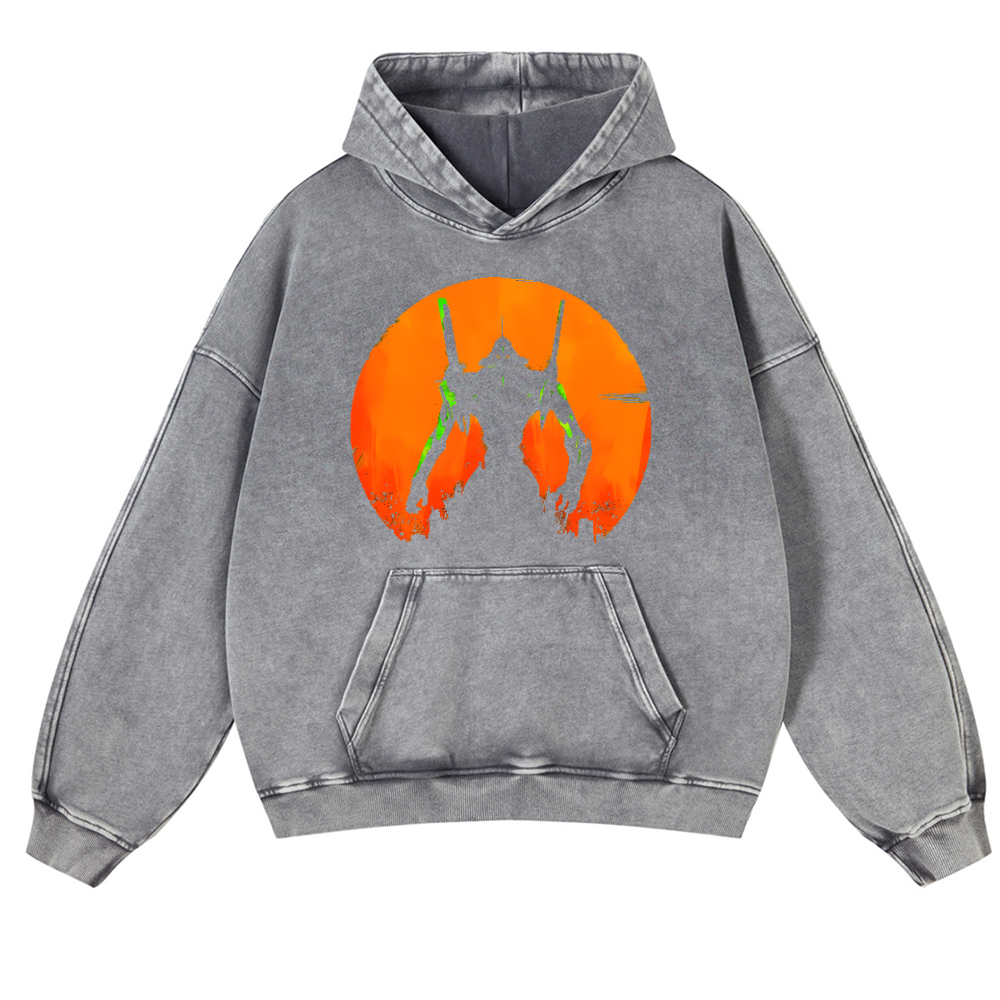Evangelion Vintage Washed Thick Cotton Hoodie