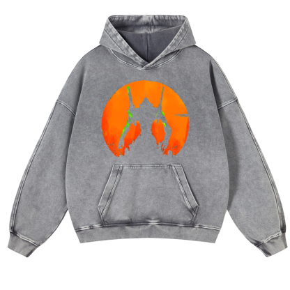 Evangelion Vintage Washed Thick Cotton Hoodie