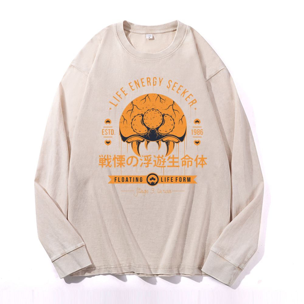 Metroid Vintage Cotton Wash Crewneck Sweatshirt