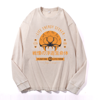 Metroid Vintage Cotton Wash Crewneck Sweatshirt