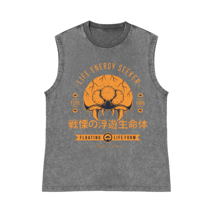 Metroid Pure Cotton Wash-Dyed Sleeveless Tank Top