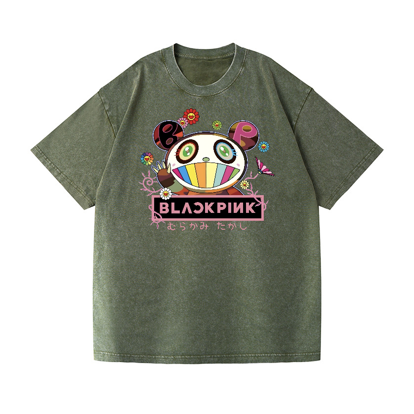 Black Pink TM Vintage Wash Japanese Design T-Shirt